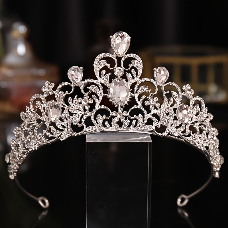 Rhinestone Bridal Tiara Crown Headband for Women Wedding Hair Jewelry