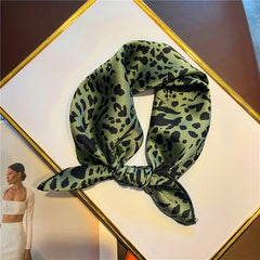Leopard Print Vintage Bandana Classic Small Satin Square Scarf