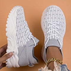 Bamboo Pattern Socks Sneakers Lace Up Outdoor Running Shoes