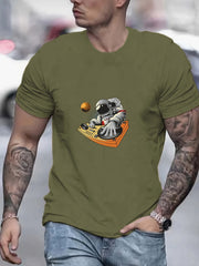 Anime DJ Astronaut Men's Graphic Crew Neck T-shirt