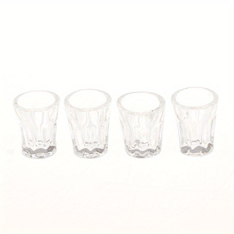 4pcs Mini Resin Transparent Cup Dollhouse Accessories Model