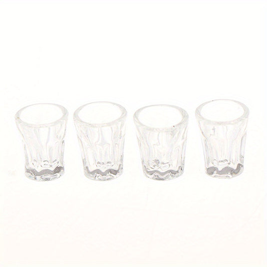 4pcs Mini Resin Transparent Cup Dollhouse Accessories Model
