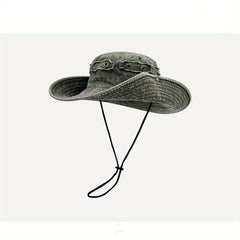 Vintage Washed Cowboy Fisherman Hat Summer Outdoor Big Brim Sun Protection Hat