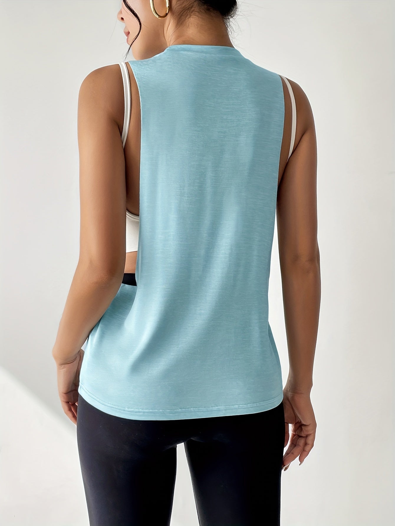Sports Yoga Fitness Sleeveless T-shirt Breathable Round Neck Tank Top