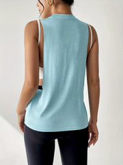 Sports Yoga Fitness Sleeveless T-shirt Breathable Round Neck Tank Top