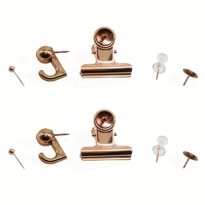 310pcs Rose Silver Thumbtacks Flat Clip Decorative for Cork Board