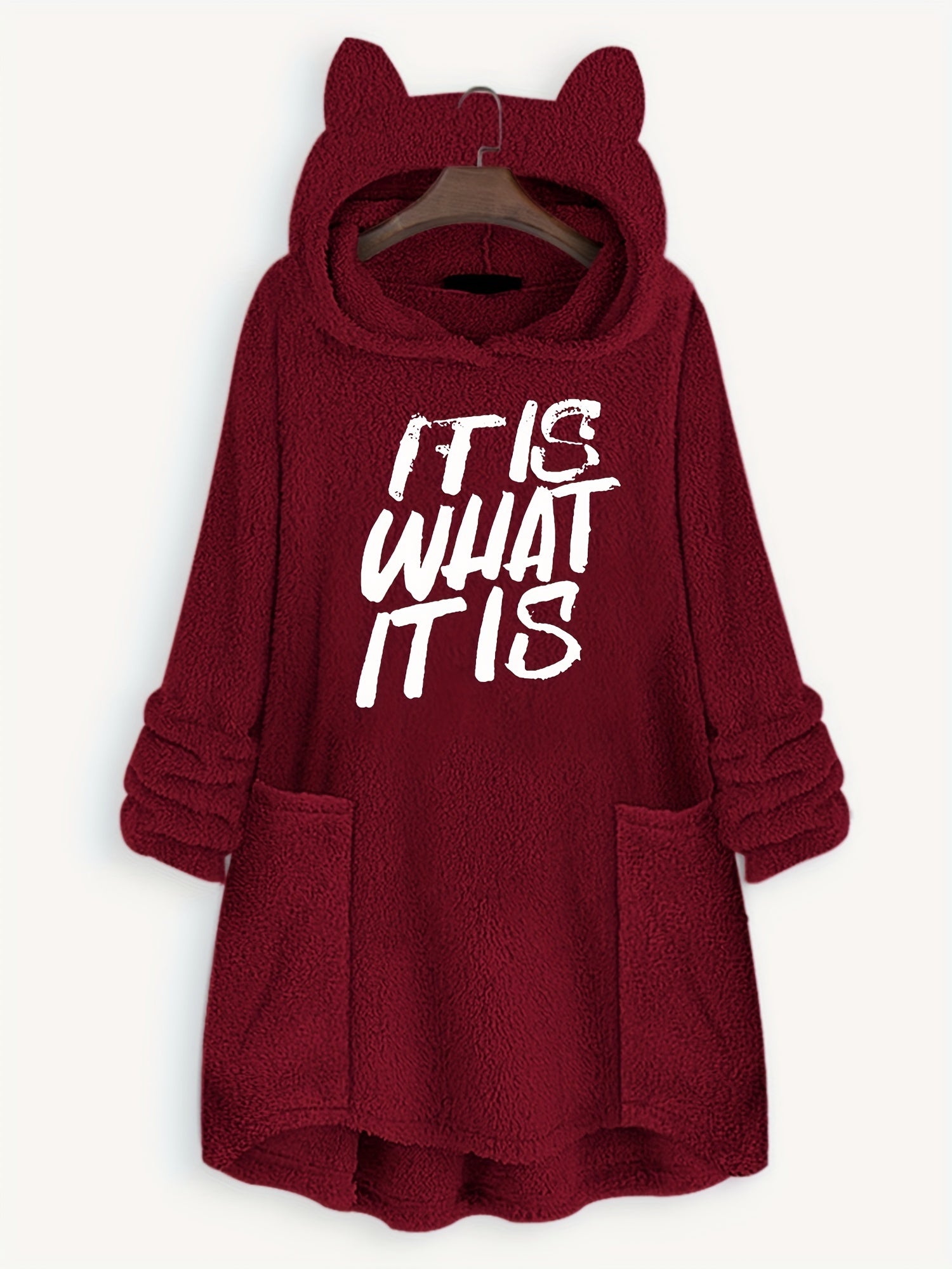 Fluffy Hoodie Long Sleeve Sweatshirt Women's Clothing