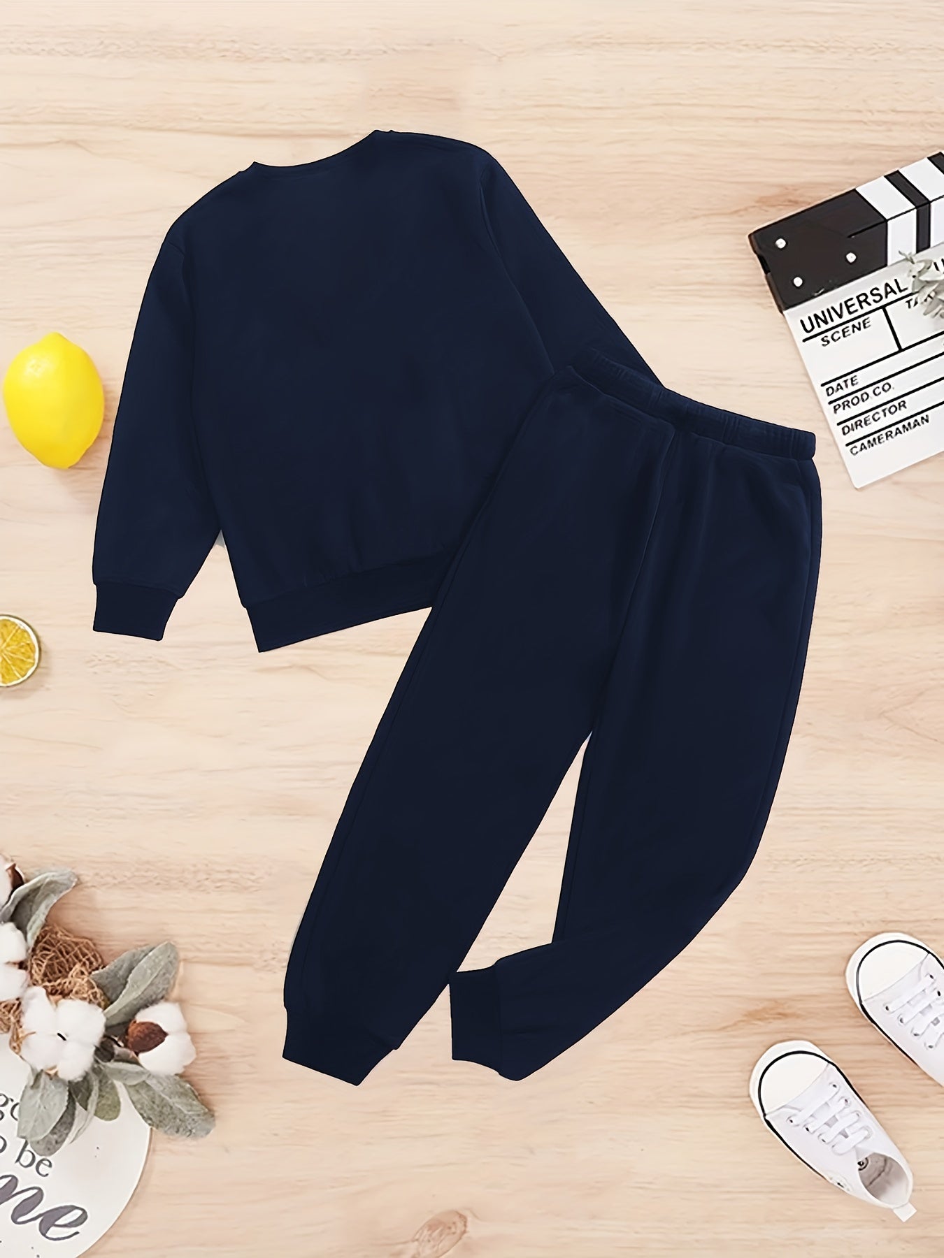 Kid's Dancing Skeleton Print Sweatshirt & Sweatpants Set