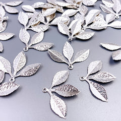 Golden Silver Leaf Charms Fall Series Vintage Jewelry Accessories