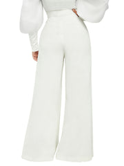 Flared Leg High Waist Pants Loose Casual Women's Clothing
