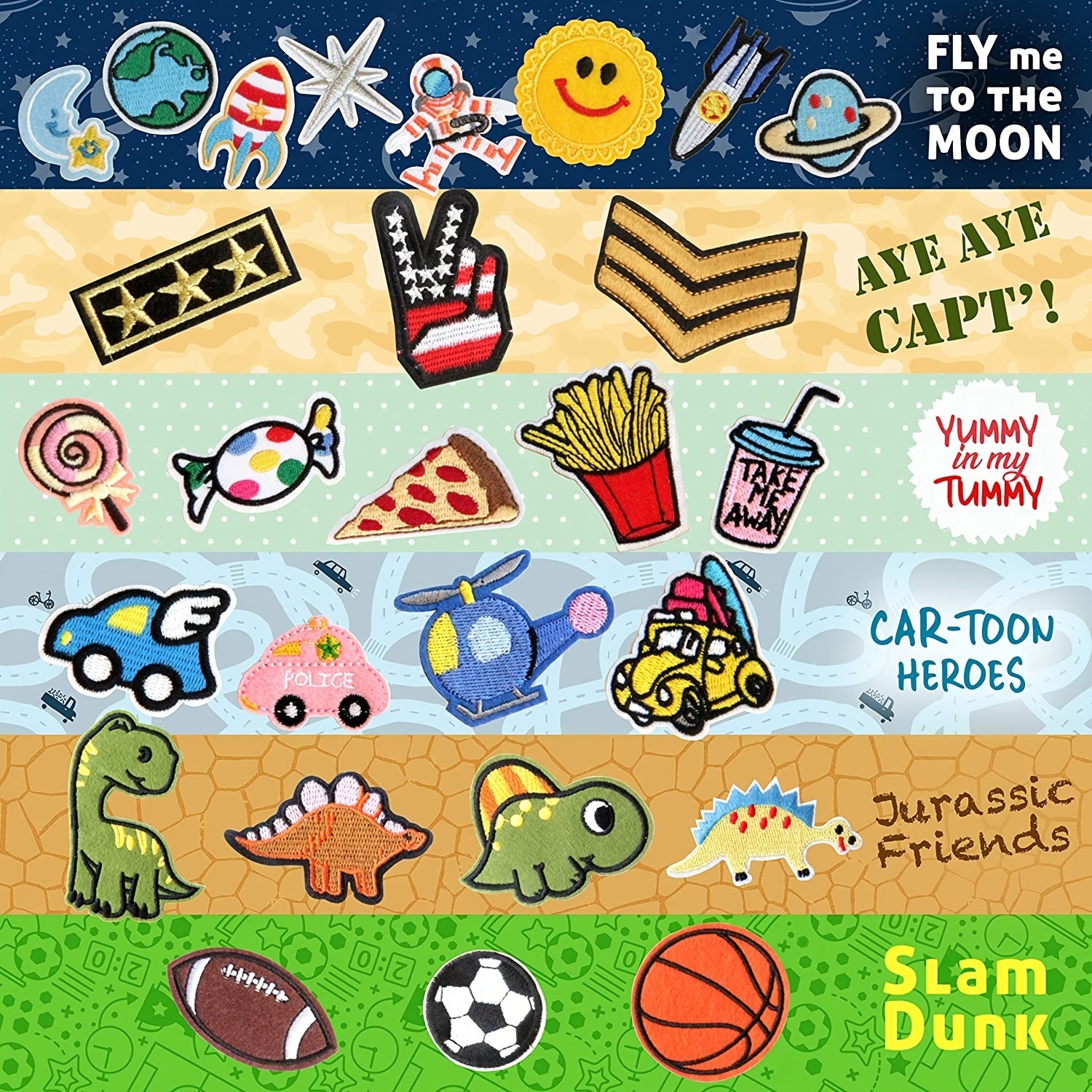 55pcs Embroidered Animal Patches for Jacket Hat Backpack Jeans
