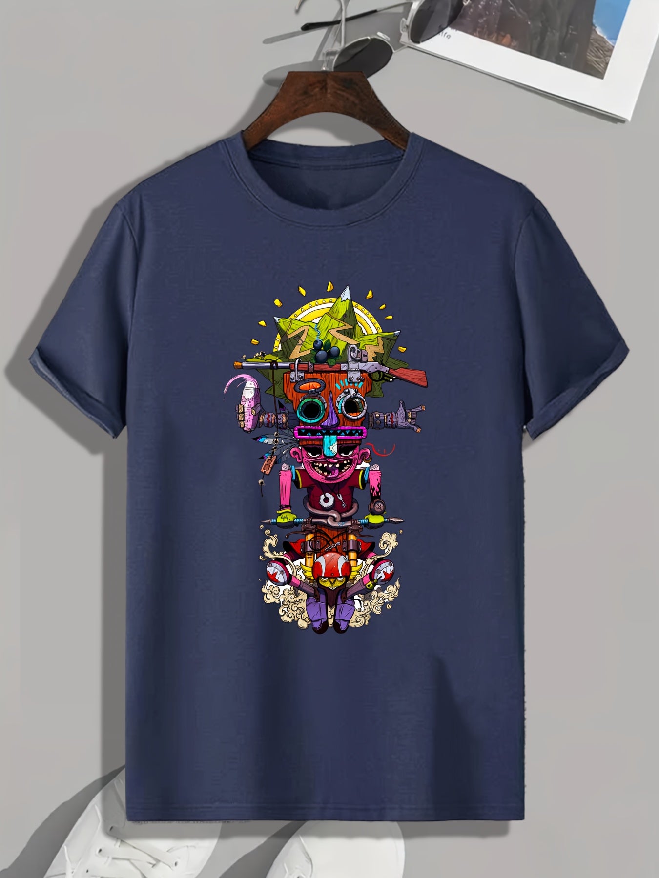 Graffiti Print Men's Graphic T shirt Casual Comfy Tees For Summer Mens Clothing