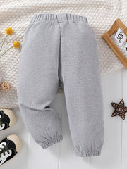 Boys Elastic Waist Sweatpants Casual Sports Jogger Cropped Pants