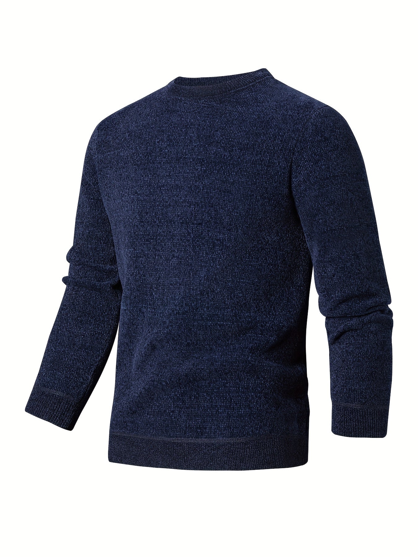 Men's Knitted Crew Neck Sweater for Fall Winter