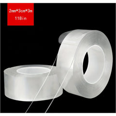 Nano Double-sided Tape 118in Long Transparent Waterproof Reusable Washable