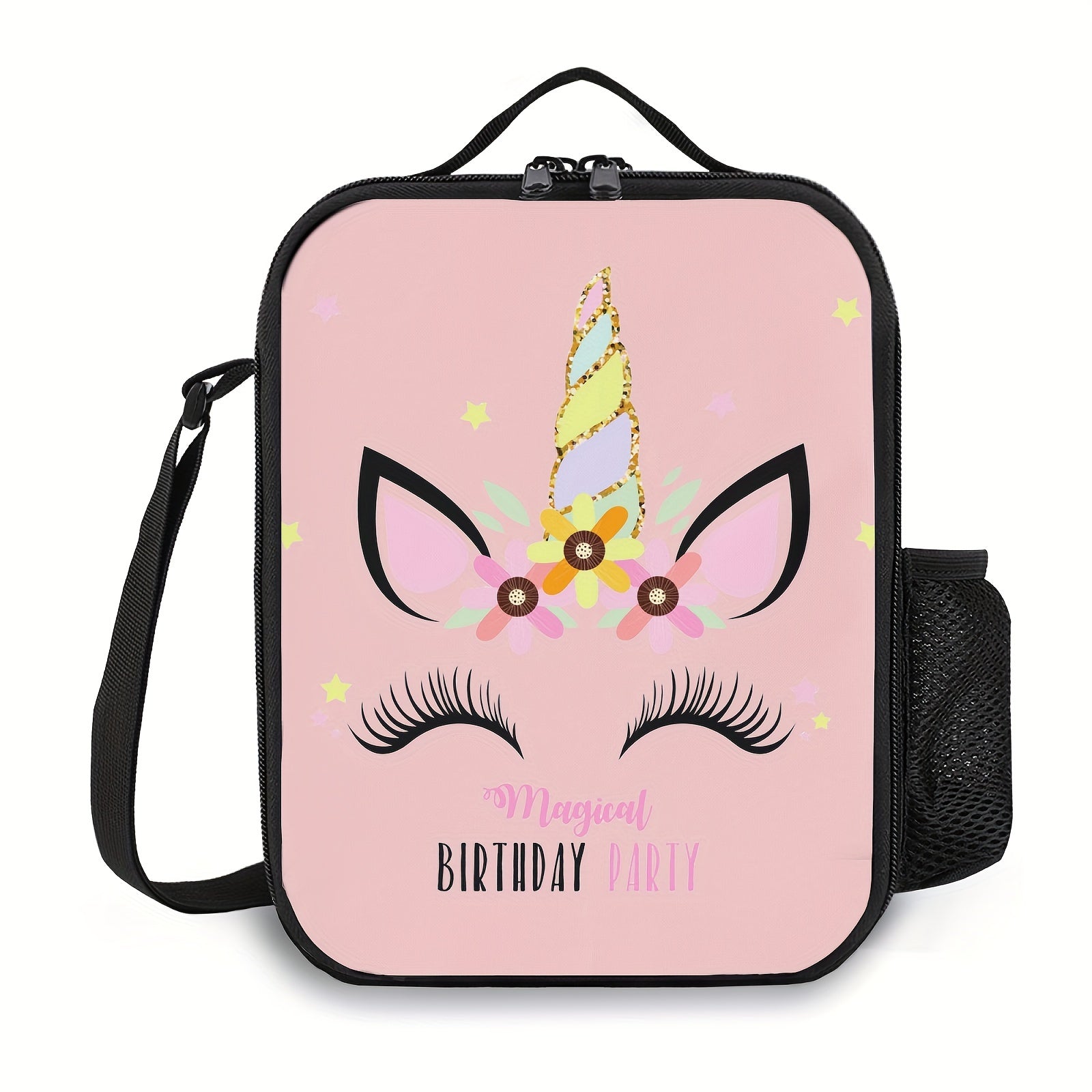 Reusable Unicorn Dinosaur Cat Pattern Insulated Lunch Bag