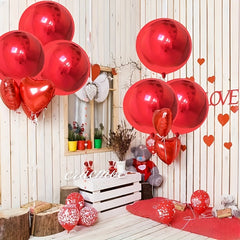 6pcs Red Metal Balloons for Year Christmas Wedding Decoration