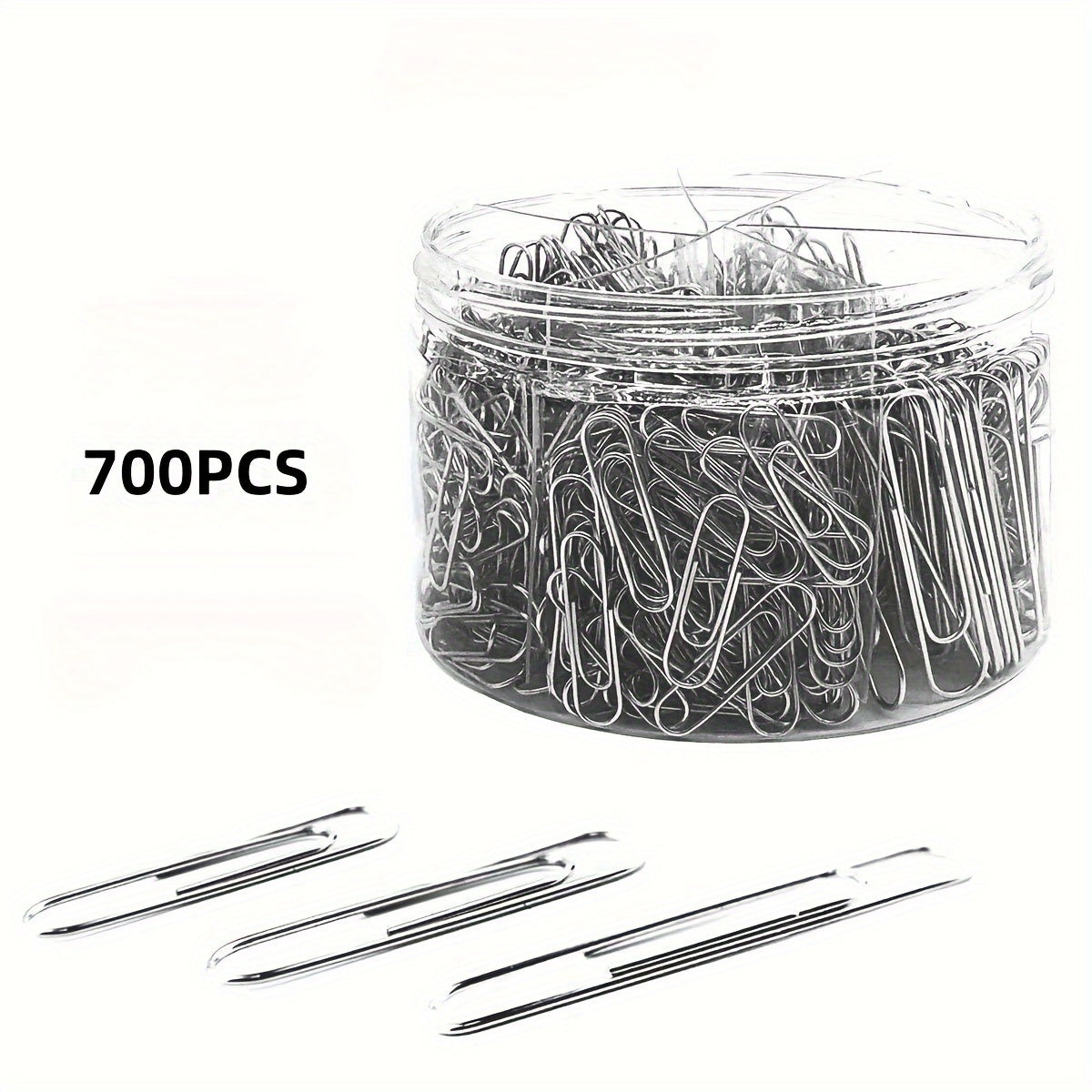 700pcs Paper Clips Assorted Sizes for Home School Office Silvery
