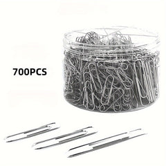 700pcs Paper Clips Assorted Sizes for Home School Office Silvery