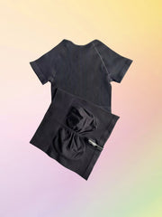 Ribbed Yoga Set Crop Top & High Waist Shorts Activewear