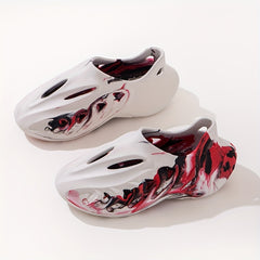 Men's Tie Dye Foam Runners Cut Out Shoes