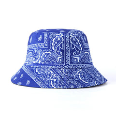 Retro European American Printed Cashew Bucket Hat Outdoor Travel Sun Hat
