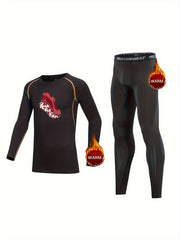Kids Compression Fleece Sets Shoe Pattern Pullover Elastic Waist Pants