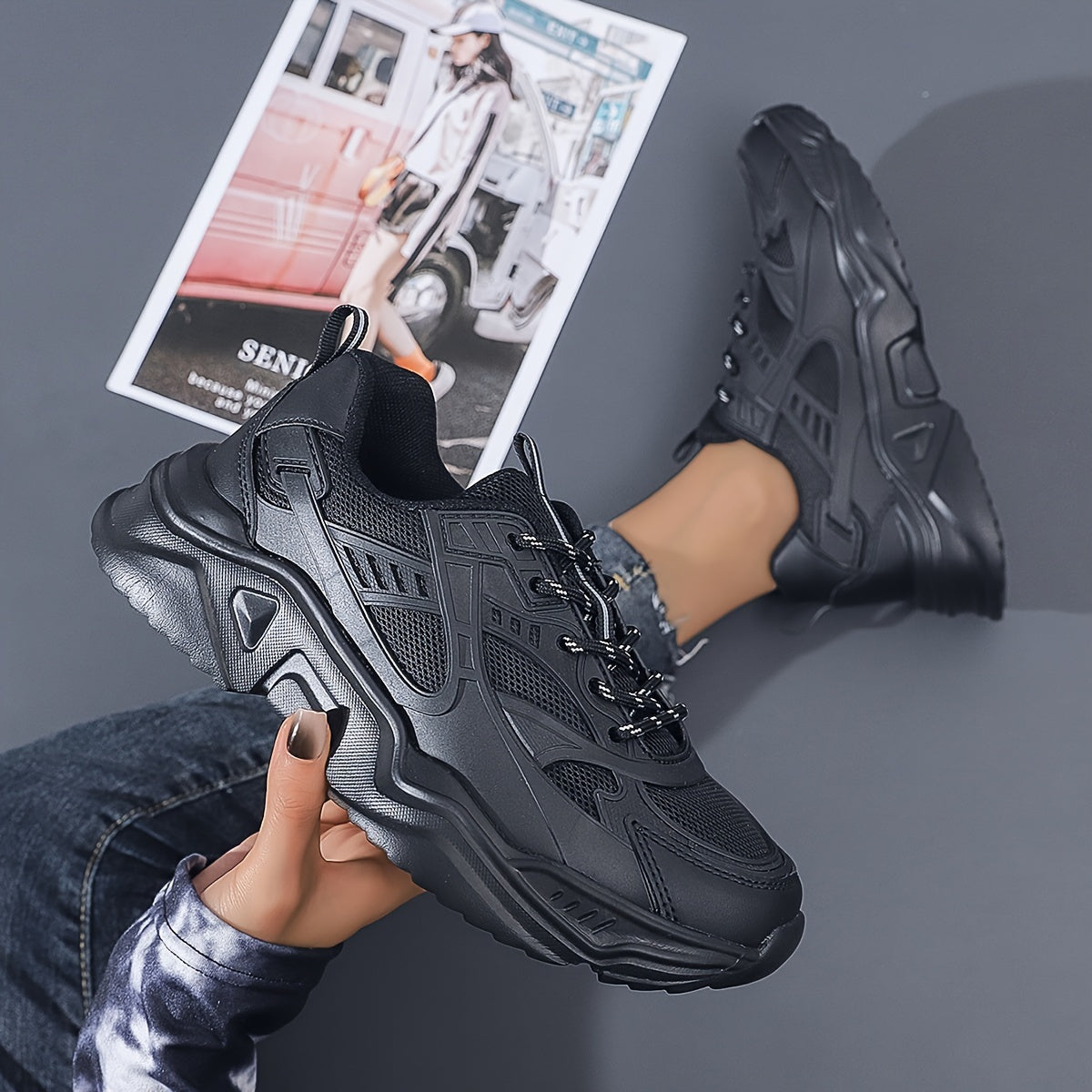 Thick Bottom Mesh Dad Sneakers Lightweight Comfortable