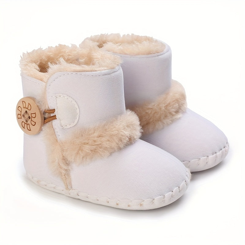 Baby Girls Soft Warm Plus Fleece Boots for Autumn and Winter