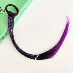 Girls Colorful Wig Braids Ponytail Hair Extension Hair Tie Hair Bands