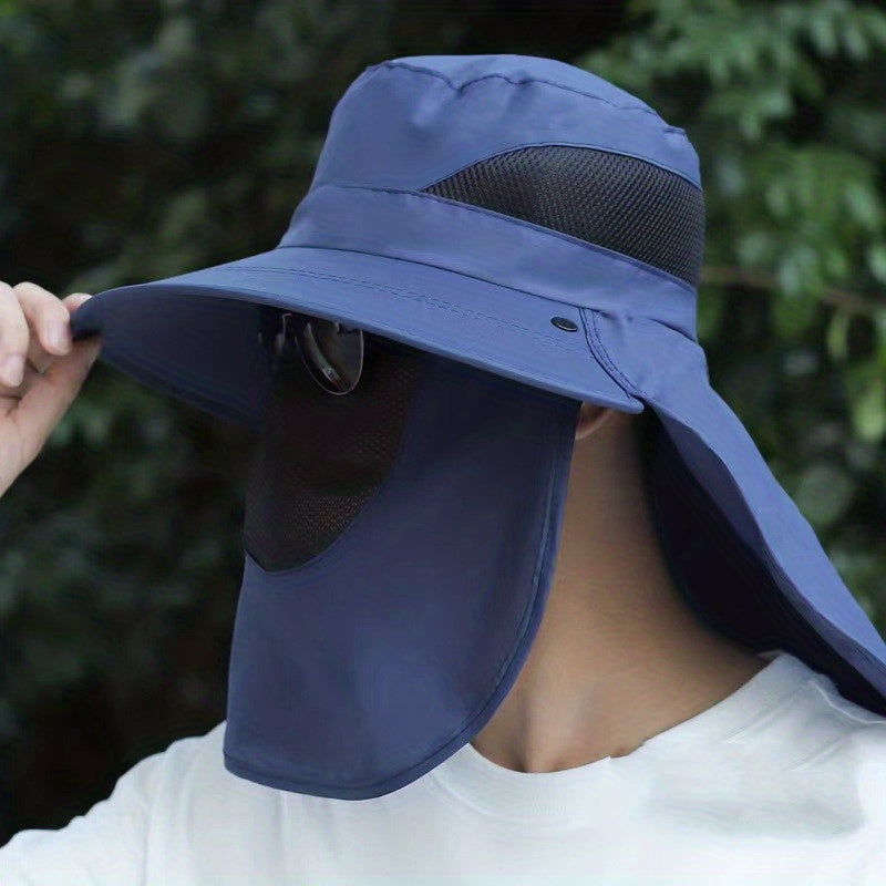 Men's Summer Sun Mask Cover Face Fisherman's Hat Sun Hat