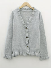 Women's V-Neck Long Sleeve Short Cardigan