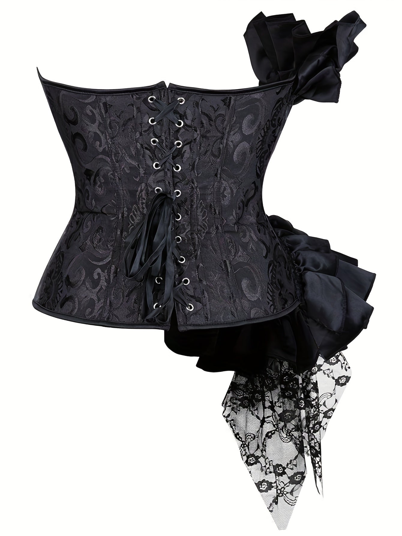 Strapless Corset Bustier Tummy Control Lace Up Body Shaper