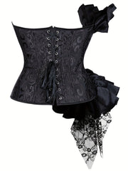 Strapless Corset Bustier Tummy Control Lace Up Body Shaper