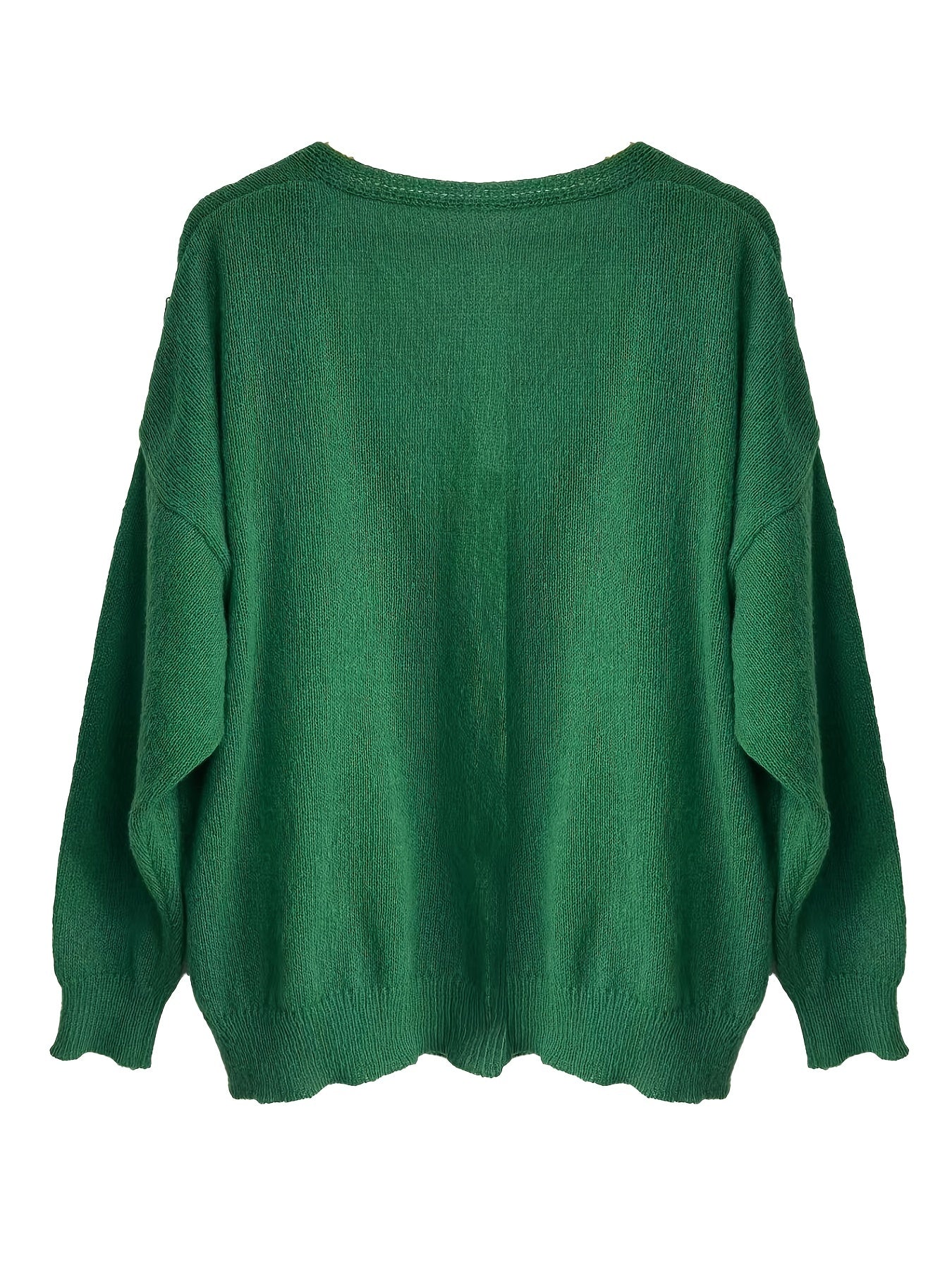 Casual Cardigan Women's Plus Solid Button Up Long Sleeve