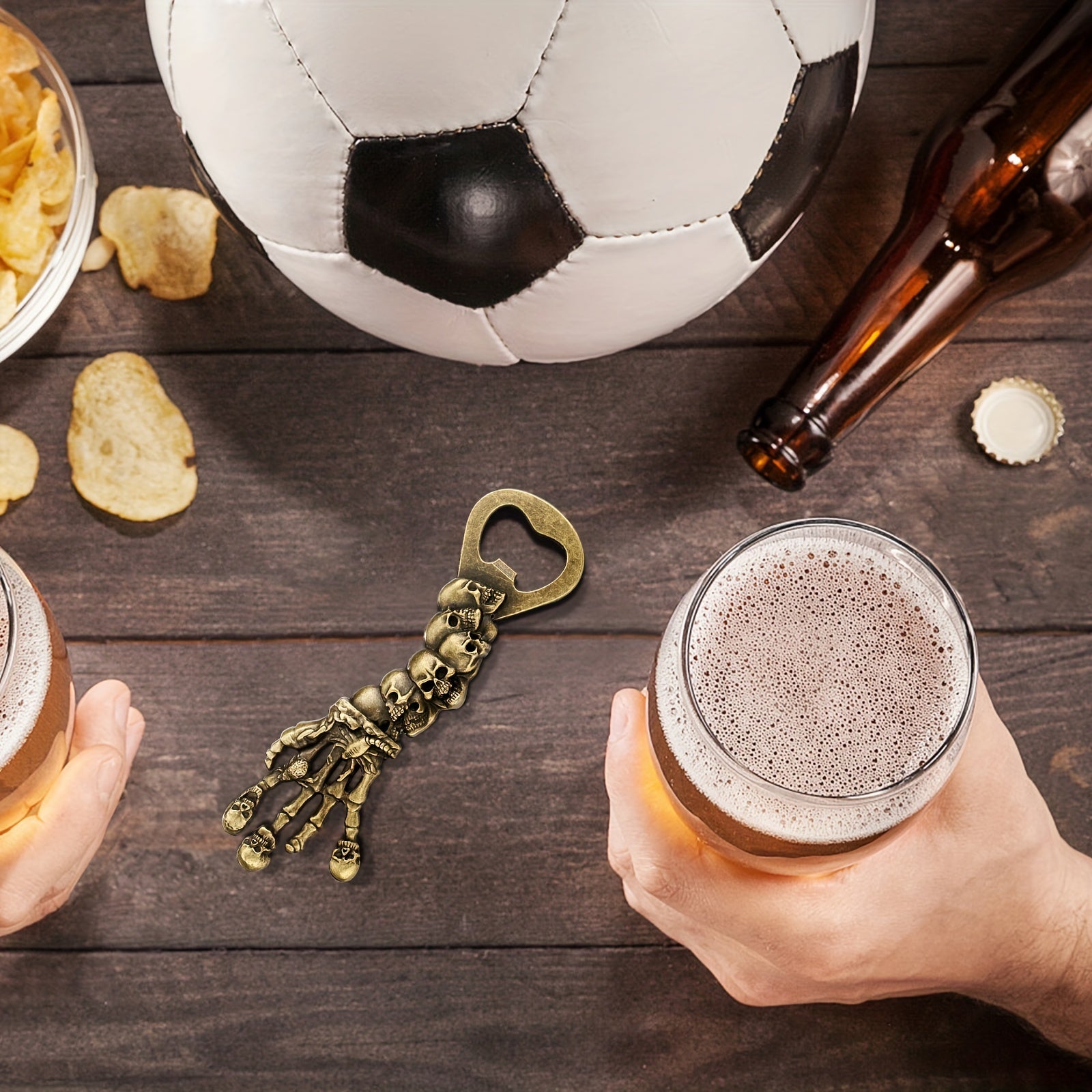 Skull Skeleton Hand Beer Bottle Opener for Men Dad Husband Collector Fan B