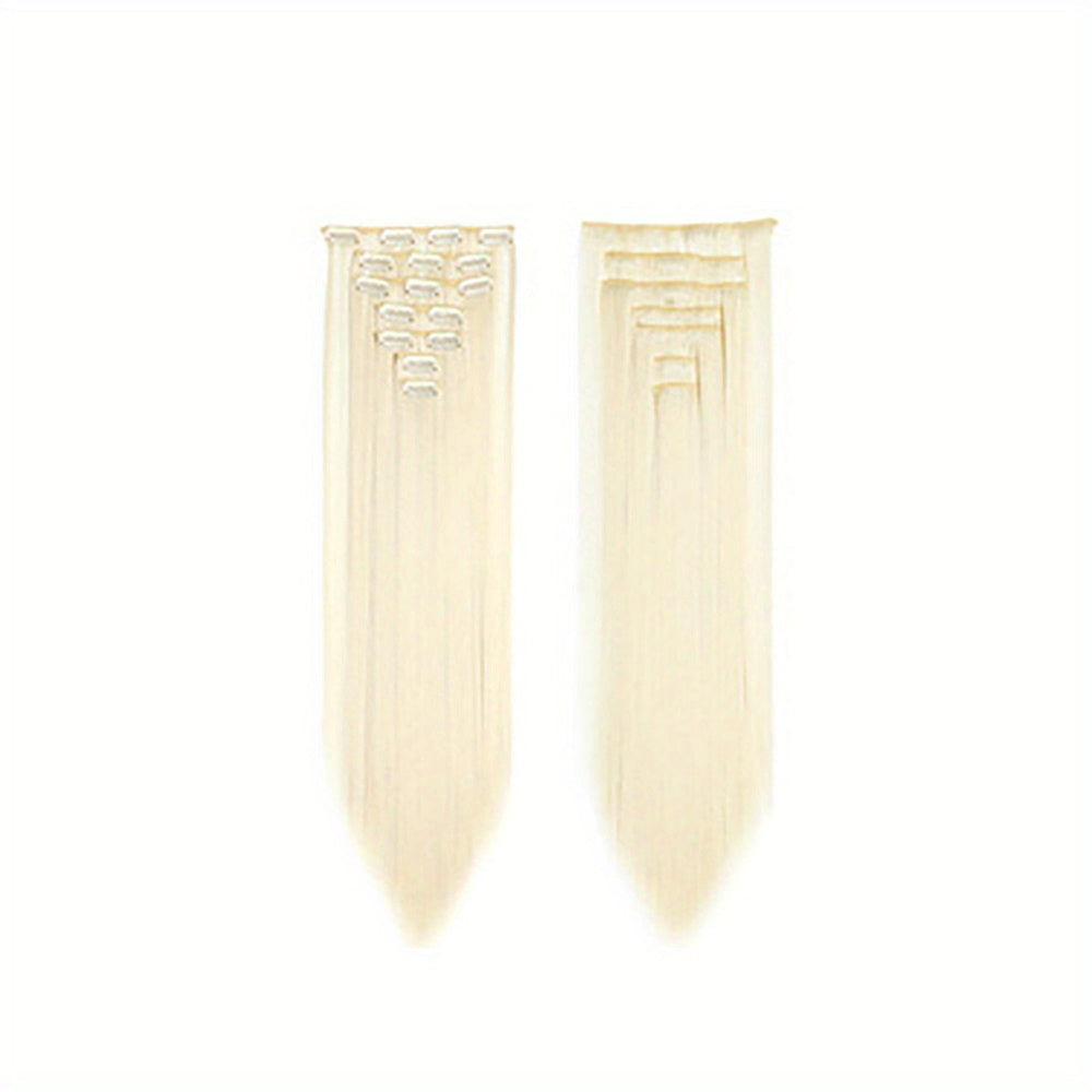 7pcs Long Straight Hair Extensions 55-88 Cm Synthetic Clip In