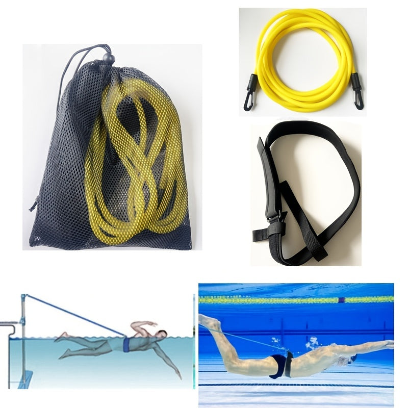 Swimming Resistance Band & Waistband Set - Swim Training Elastic Rope