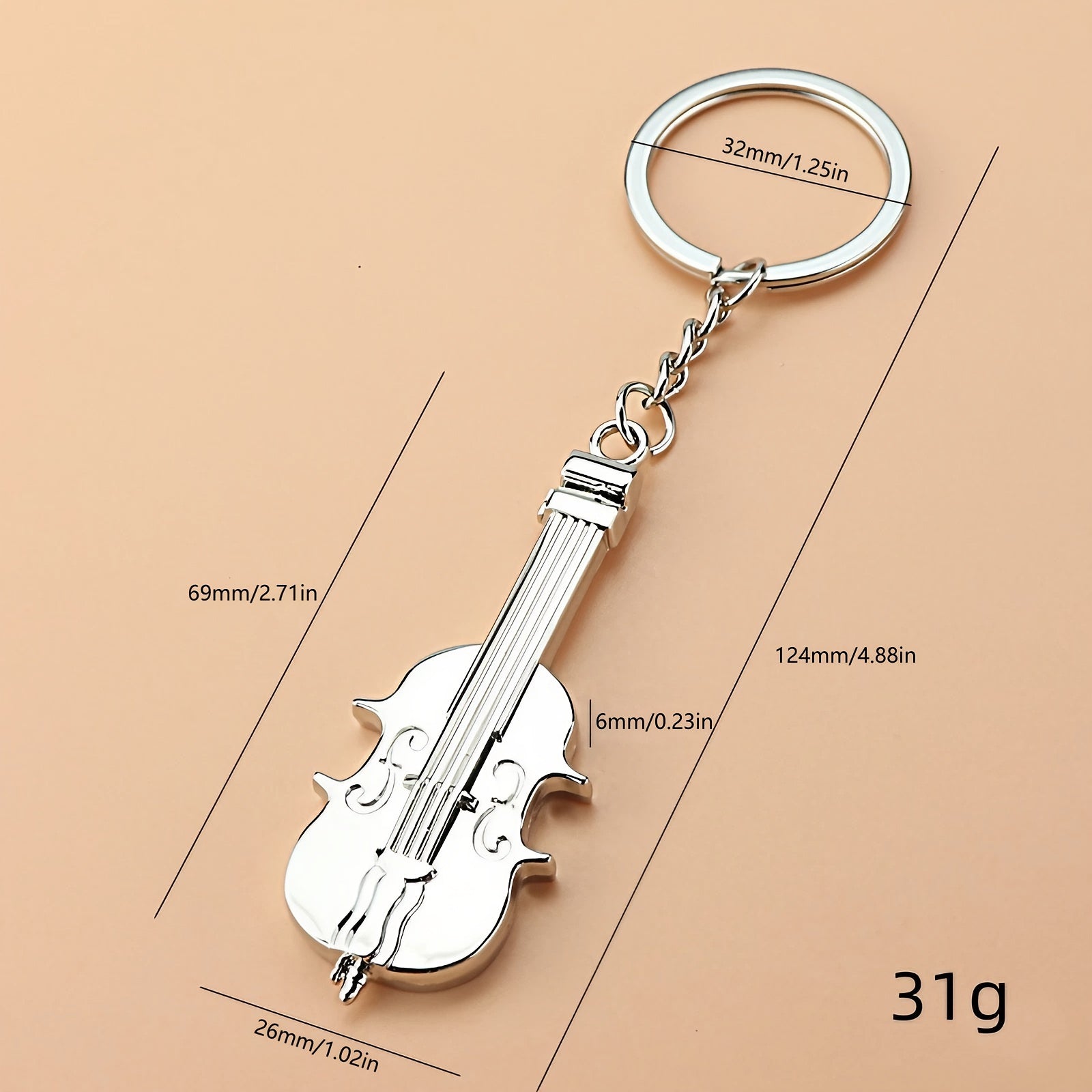 Classic Violin Keychain Musical Instrument Model Pendant Bag Decoration Gift