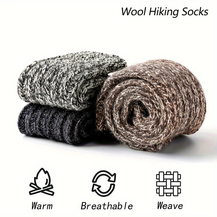 2 Pairs Wool Socks Thickened Warm Soft Mid-calf Socks