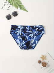 Men's Leaf Pattern Quick drying Swim Shorts for Summer Beach