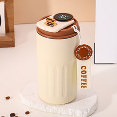 5oz Insulated Coffee Mug with Temp Display, Travel Cup, Metal Landscape Theme