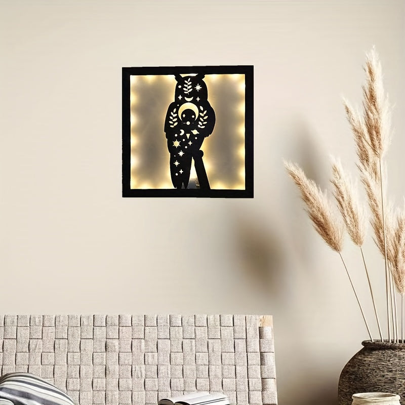 LED Owl Shape Lamp Wooden Home Decoration
