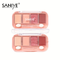 4 Colors Eyeshadow Palette Brown Berry Tone Matte Pearly Natural Finish