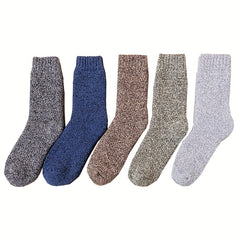 Winter Plus Velvet Wool Warm Socks Men's Plus Size Mid-calf Socks