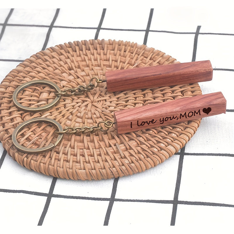 Rosewood Wooden Keychain Keyring Retro Pendant Mother's Gift