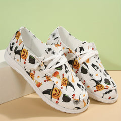 Women's Halloween Pumpkin Pattern Skate Shoes Lightweight Loafers
