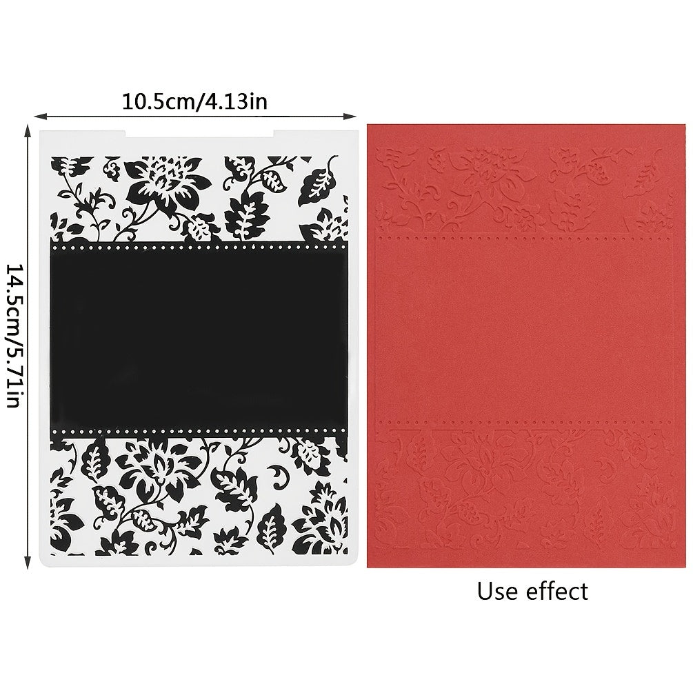 Floral Pattern Printed Plastic Embossing Folder for DIY Scrapbooking