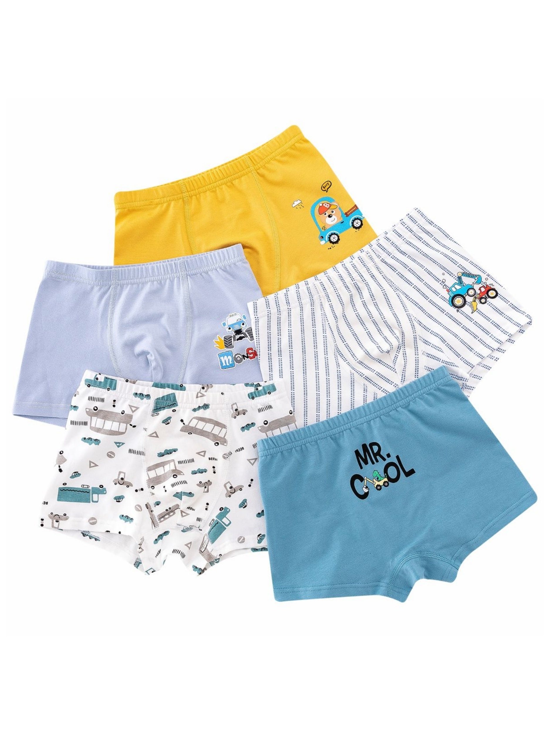 4pcs Boys Teen Cartoon Print Boxer Briefs Clothes