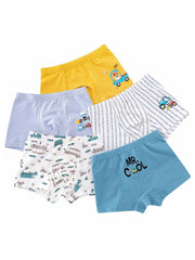 4pcs Boys Teen Cartoon Print Boxer Briefs Clothes